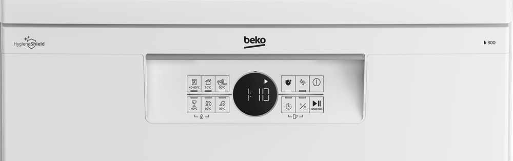 Myčka nádobí Beko Beyond BDFN26430W bílá Detail ovládacího panelu myčky nádobí Beko