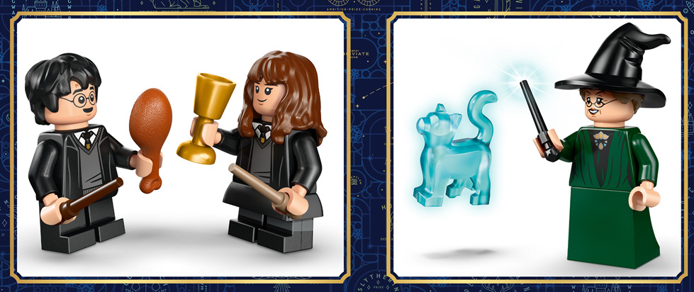 Harry, Hermiona, Draco a profesorka McGonagallová čekají na své kouzelné dobrodružství.