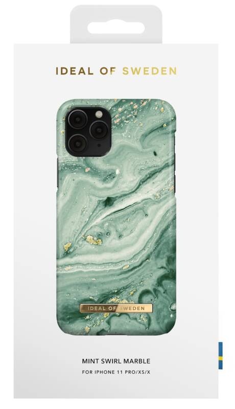 Kryt na mobil iDeal Of Sweden Fashion na Apple iPhone 11 Pro/Xs/X - Mint Swirl Marble Kryt na mobil iDeal Of Sweden Fashion na Apple iPhone 11 Pro/Xs/X - Mint Swirl Marble