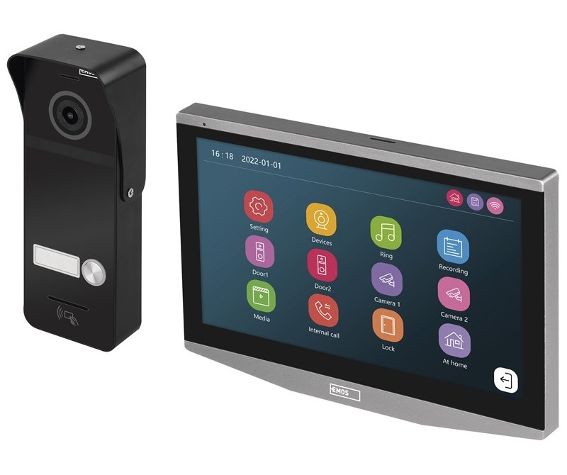 Dveřní videotelefon EMOS GoSmart IP-750A, Wi-Fi černý/stříbrný