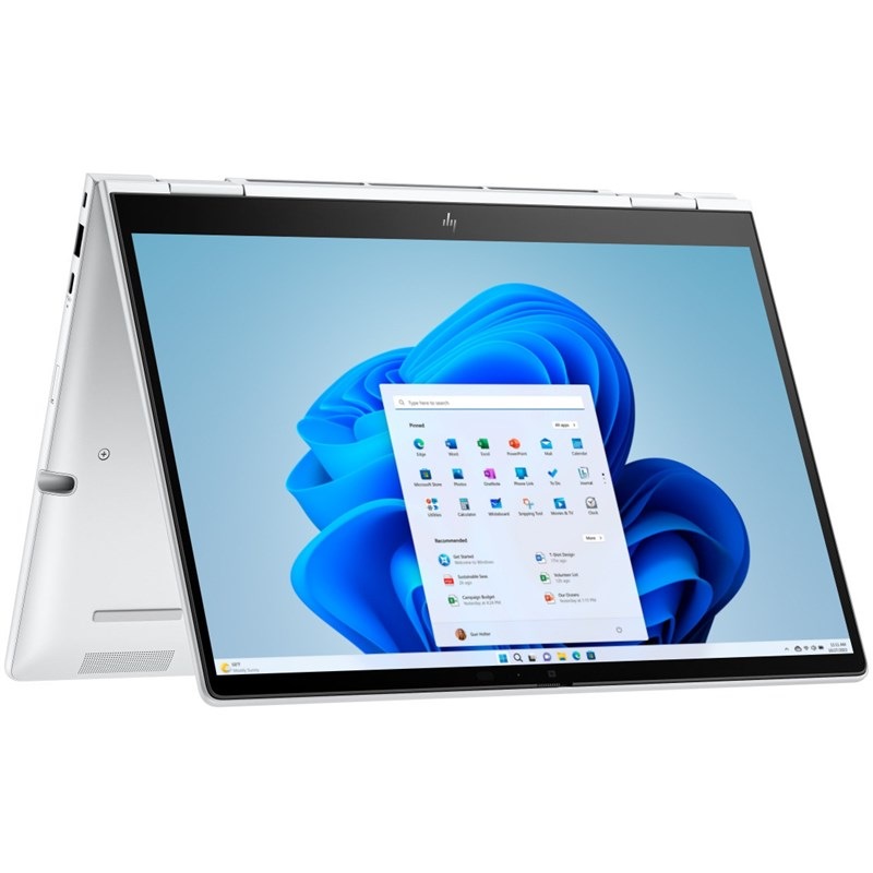 Notebook HP EliteBook 8 Flip ve stříbrné barvě.