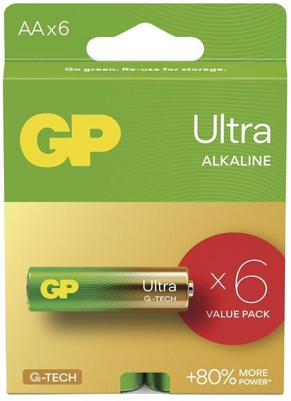 Baterie alkalická GP Ultra AA (LR6), 6 ks