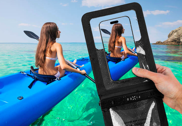 Pouzdro na mobil sportovní FIXED Float Twin, kvalitní uzamykací systém, IPX8 černé Pouzdro na mobil sportovní FIXED Float Twin, kvalitní uzamykací systém, IPX8 - černé