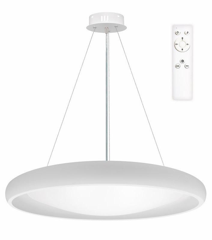 Závěsné svítidlo Top Light Salerno 60BZ RC. s dálkovým ovládačem, 60W, 6000lm, stmívání,  paměť, průměr 60cm, výška 120cm bílé