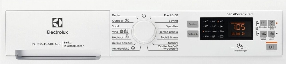 Pračka Electrolux Série 600 EWS6526WC bílá Ovládací panel Electrolux EWS6526WC série 600 SensiCare