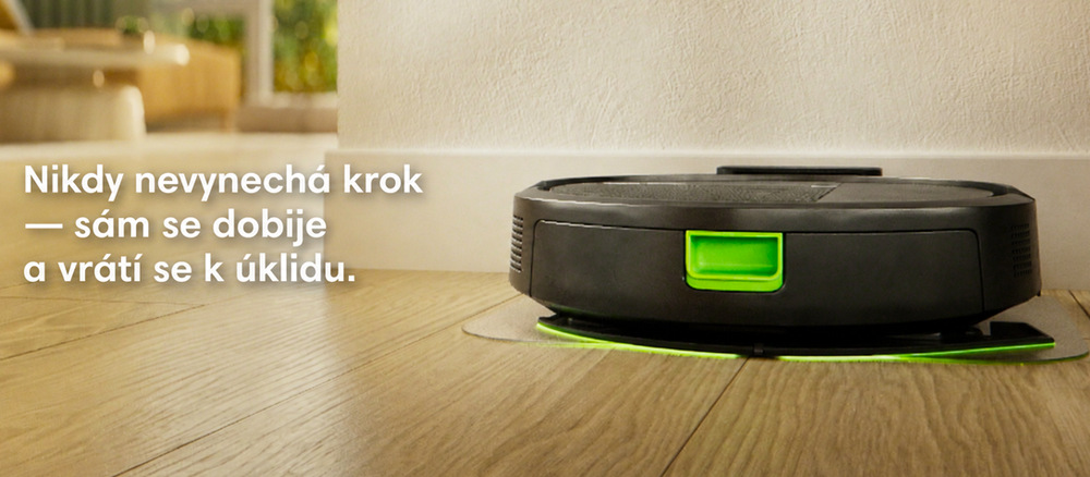 Robotický vysavač se po dobití automaticky vrátí k přerušenému úklidu