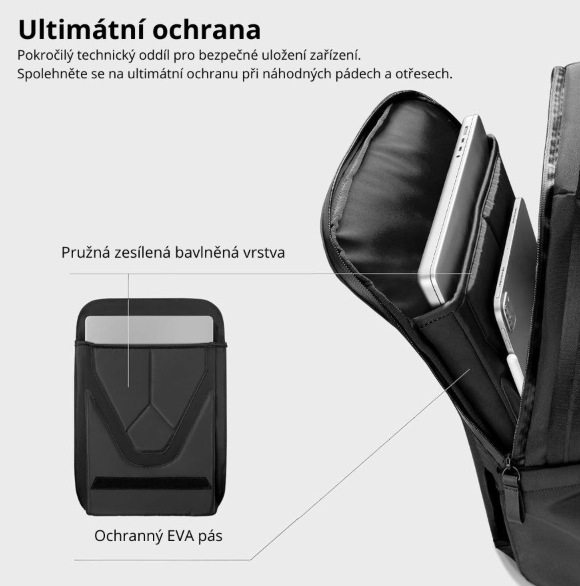Batoh na notebook tomtoc Voyage - T50 - černý