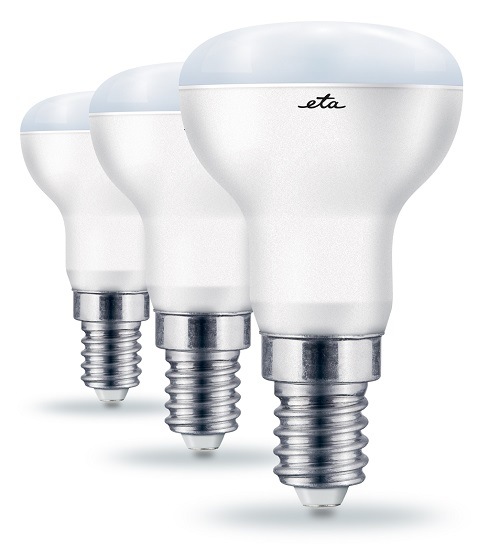 Žárovka LED ETA EKO LEDka reflektor 6W, E14, teplá bílá, 3ks žárovka ETAR50W6WW3P, teplé bílé světlo