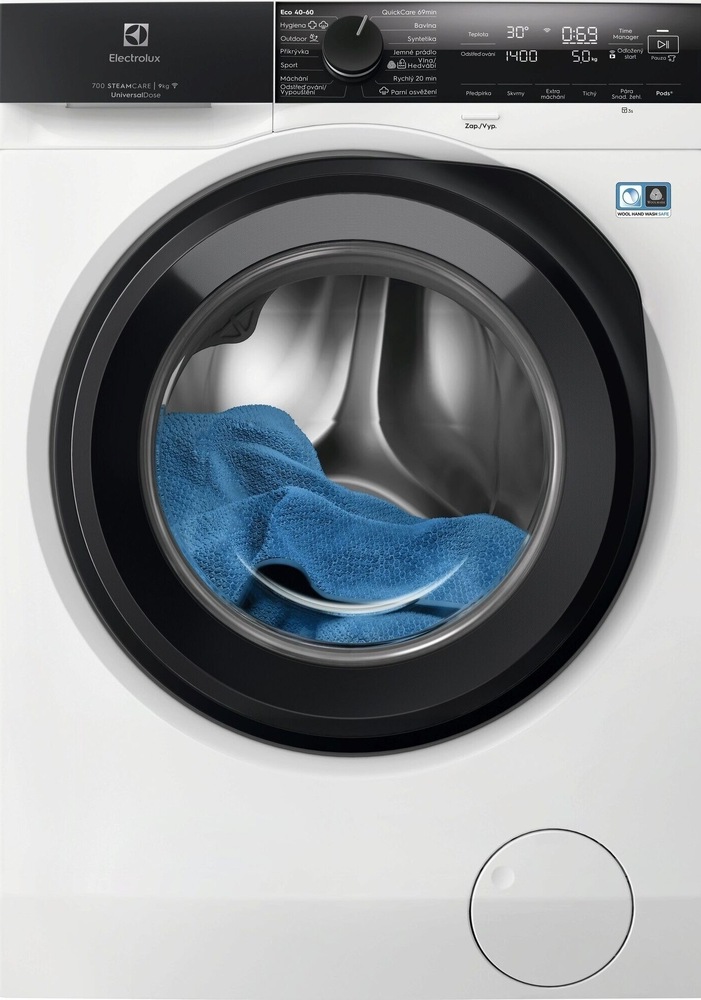Předem plněná pračka Electrolux EW7F4492QC 700 SteamCare, bílá