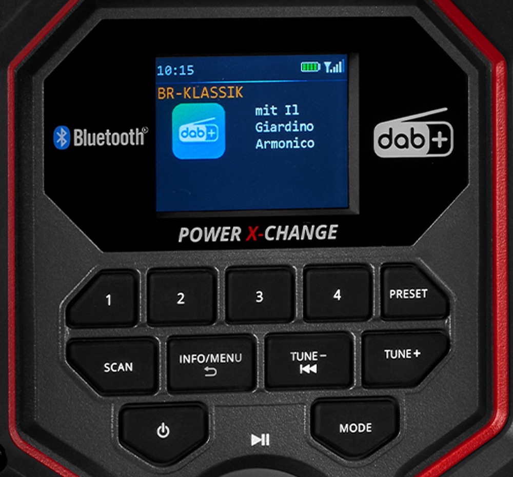 Stavební rádio Einhell TE-CR 18 Li DAB+/FM/BT , IP 65 (bez baterie), 3407995
