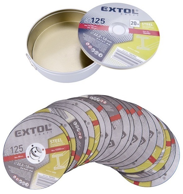 Řezný kotouč Extol Craft, průměr 125 mm, 20 kusů