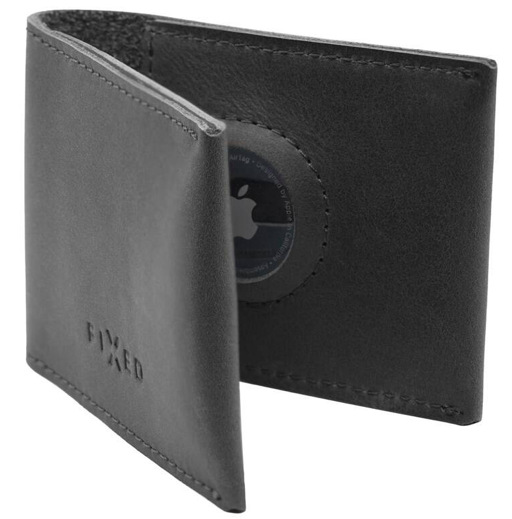 Peněženka FIXED Wallet pro AirTag z pravé hovězí kůže černá
