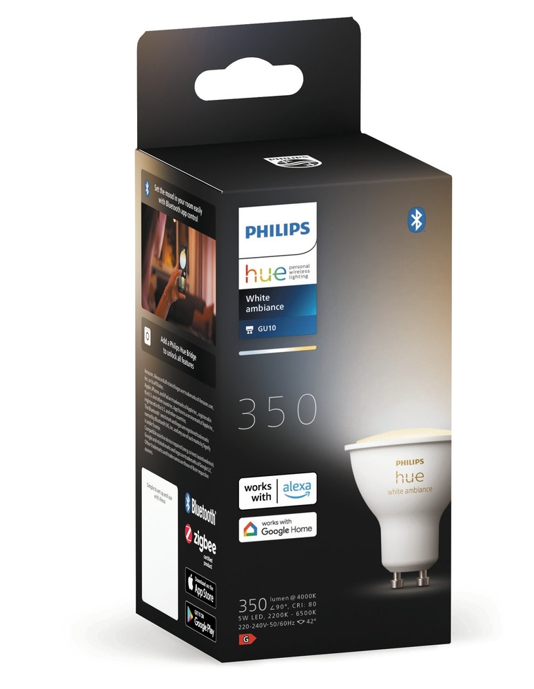 Chytrá žárovka Philips Hue Bluetooth 5W, GU10, White Ambiance