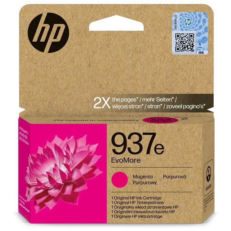 Inkoustová náplň HP EvoMore 937e, 1650 stran purpurová