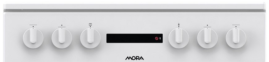 Sklokeramický sporák Mora C 8265 AW6 bílý Elektrický sporák Mora C8265AW6, bílá, ovládací panel