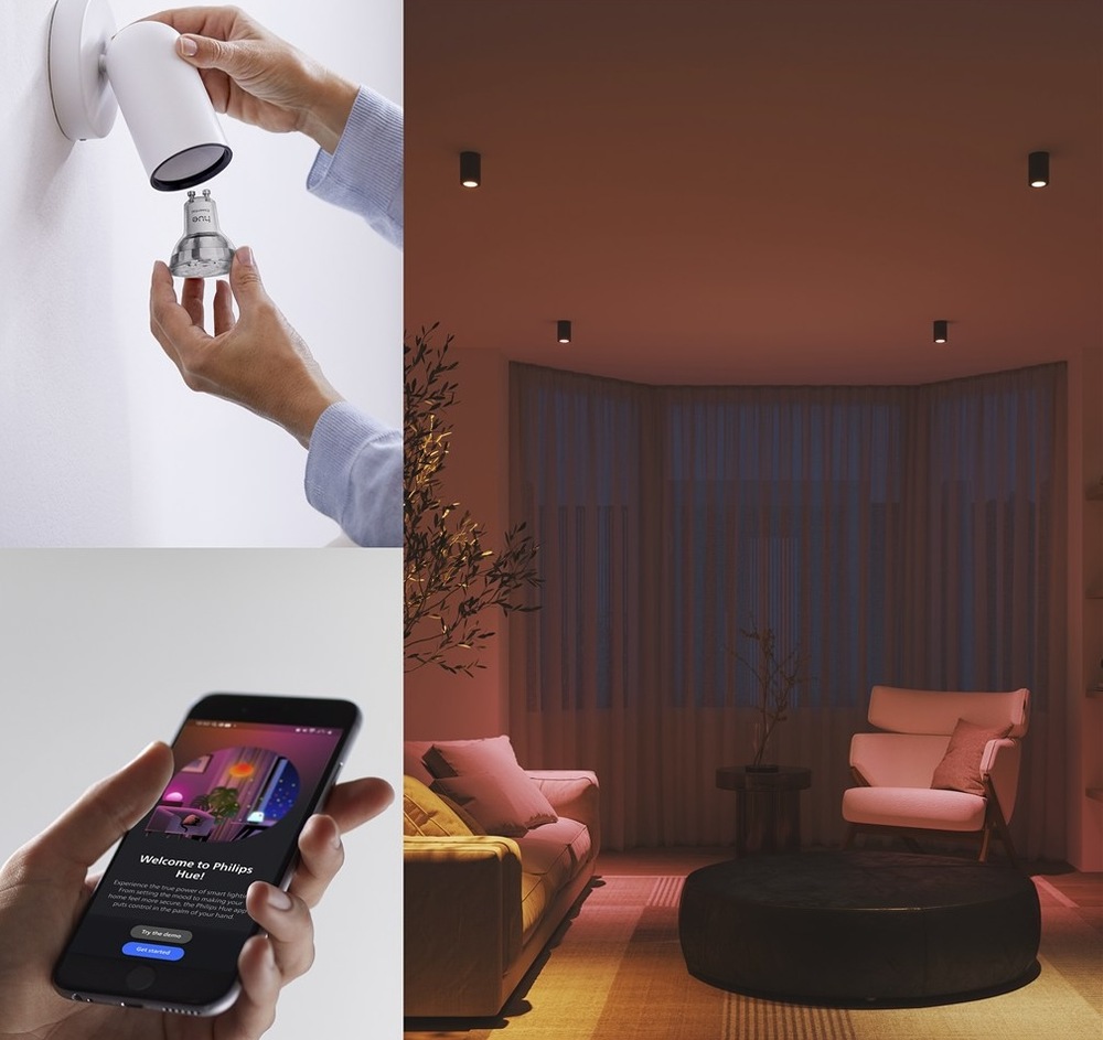 Chytrá žárovka Philips Hue Essential Bluetooth, 4,7 W, GU10, White and Color Ambiance