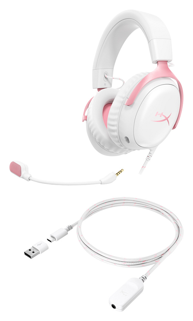 Headset HyperX Cloud III příslušenství a kabely
