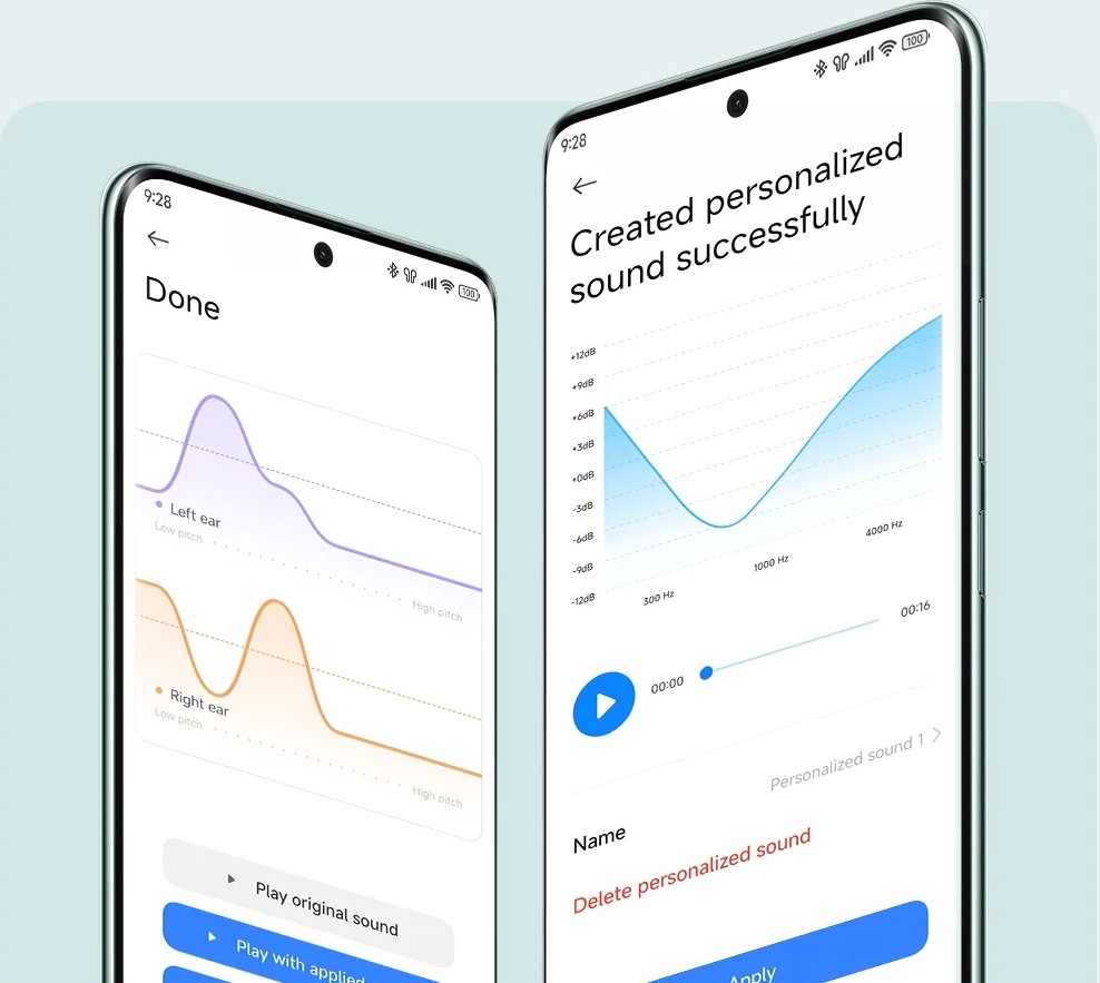 Sluchátka Xiaomi Buds 6 Titan Gray šedá Smartphone s aplikací Sound ID pro vyladění sluchátek Xiaomi Buds 6