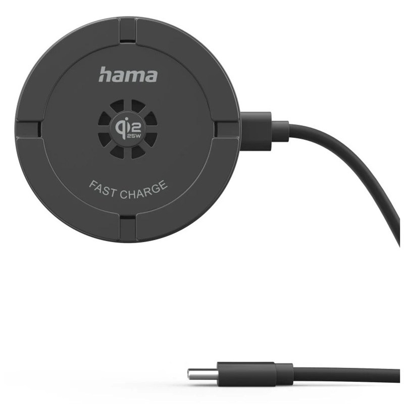 Nabíječka do sítě Hama Bezdrátová Qi2, MagSafe, 25 W černá