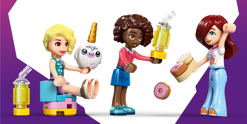 Stavebnice LEGO® Friends 42684 Snová kavárna s jednorožcem Děti si v aplikaci LEGO Builder uloží stavebnici, sledují postup a prohlížejí model ve 3D.