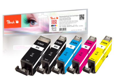 Inkoustová náplň Peach Canon PGI525/CLI526, MultiPac, 1x19, 4x9 ml vícebarevná Inkoustová náplň Peach Canon PGI525/CLI526, MultiPac, 1x19, 4x9 ml vícebarevná