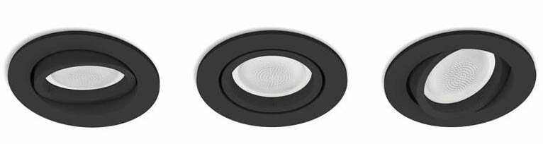 Vestavné svítidlo Philips Hue Centura kulaté 3ks černé