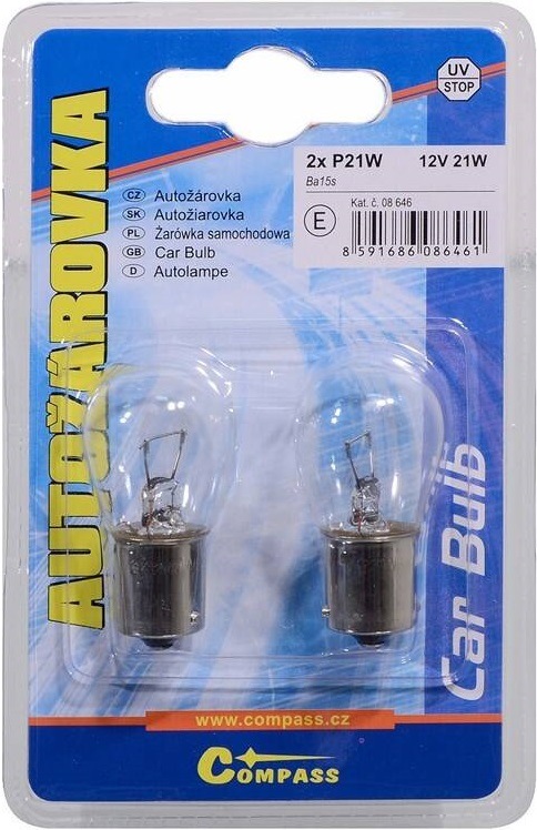 Autožárovka Compass 08646 12V P21W 21W Ba15s (2 ks) Autožárovky Compass