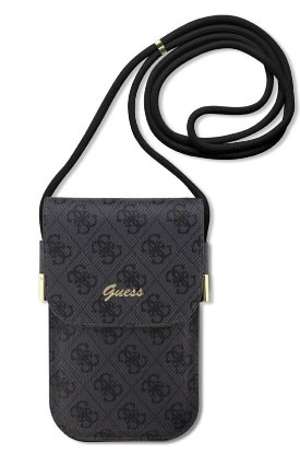 Taštička přes rameno Guess PU 4G Metal Logo Script černé