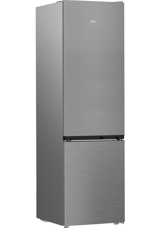 Chladnička Beko B3RCNA415HXB, NoFrost vestavná, šedá barva.