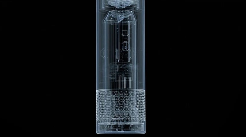 Ventilátor Dyson HushJet™ Mini Cool inkoustově modrý Pohled do vnitřních prostor ventilátoru HushJetTM Mini Cool, konkrétně na vestavěnou Li-Ion baterii s výdrží až 6 hodin.