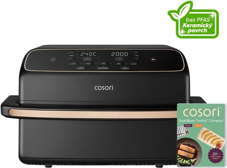 Horkovzdušná fritéza Cosori Dual Blaze Twin Fry Compact s objemem 8,6 l