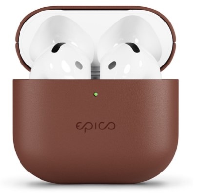 Pouzdro Epico Leather pro Apple AirPods 3 hnědé Pouzdro Epico Leather pro Apple AirPods 3 hnědé