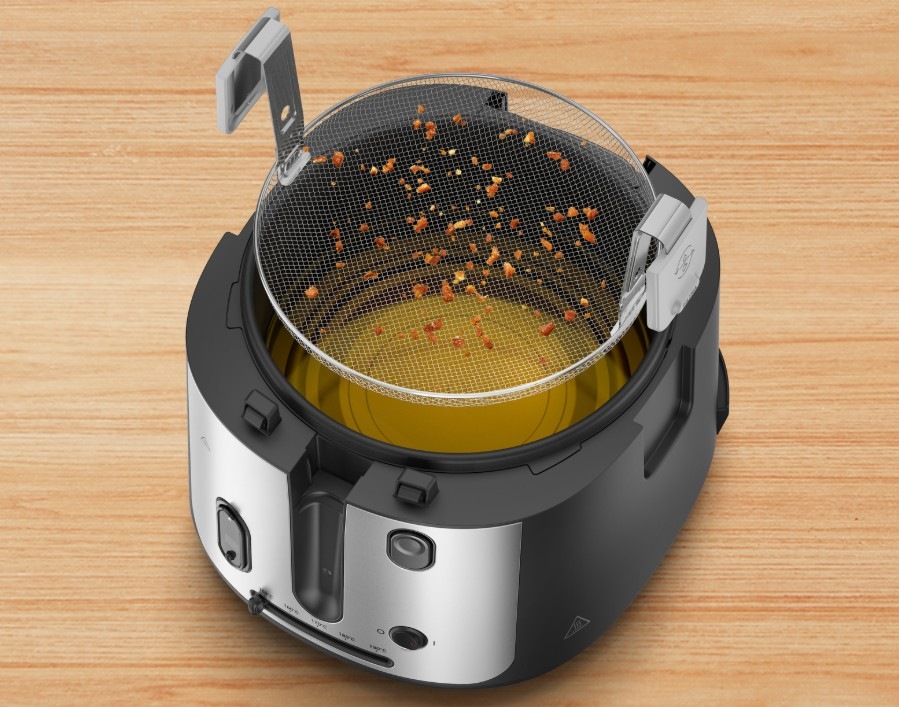 Fritéza Tefal Filtra Vision+ FF2588E0 černá/stříbrná Detail filtračního síta Fritézy Tefal Filtra Vision+ FF2588E0