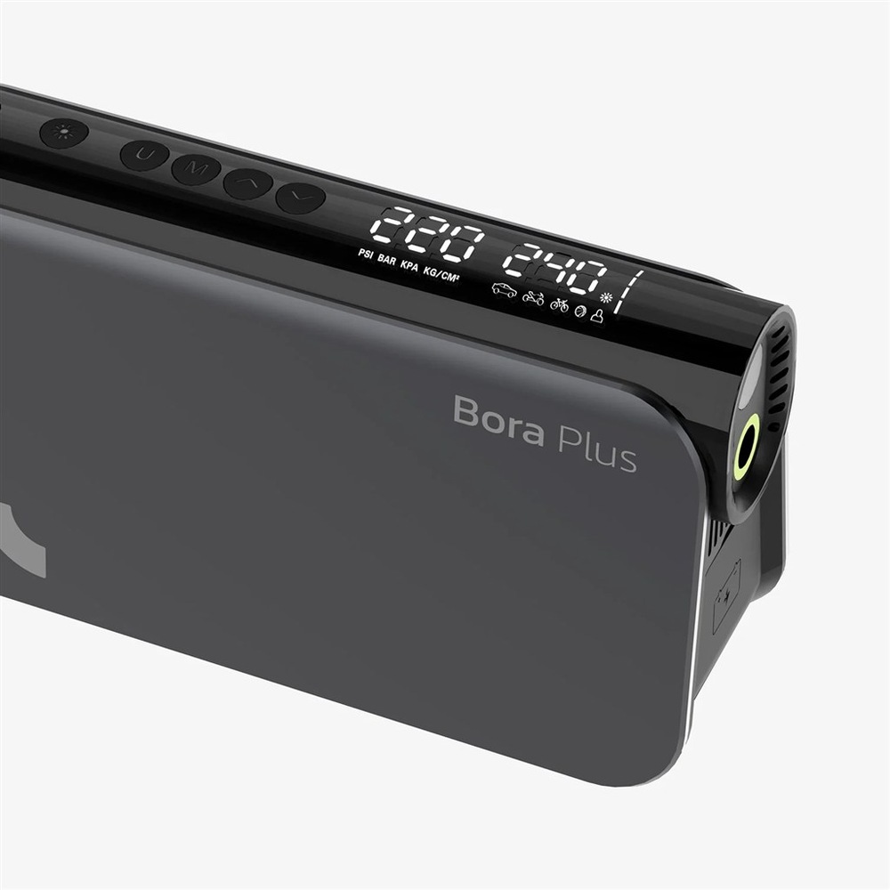 Kompresor Woowind Bora Plus kombinuje výkonný kompresor, startovací zdroj a powerbanku