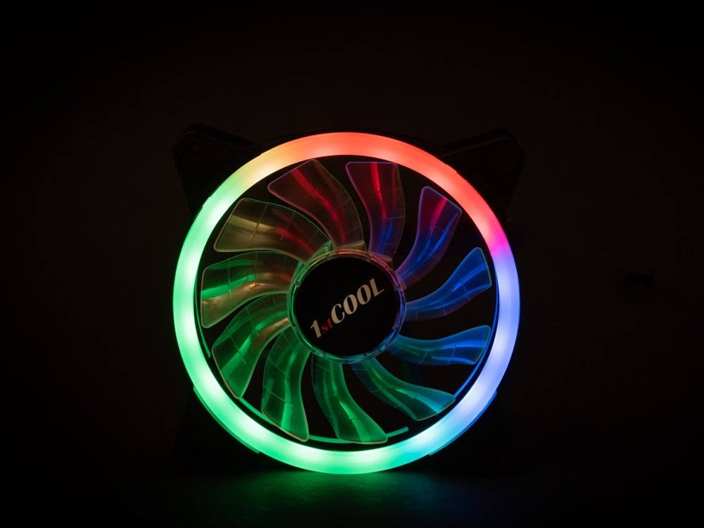 Ventilátor 1stCOOL AURA EVO Dual RING ARGB PWM černý