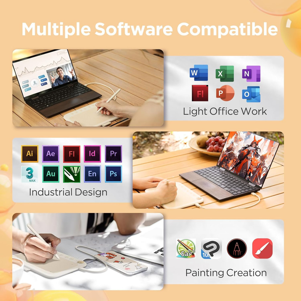 Široká kompatibilita 4 kreslící módy grafického tabletu UGEE Q6