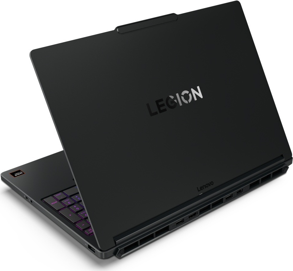 Pohled šikmo ze strany na záda laptopu Lenovo Legion 5