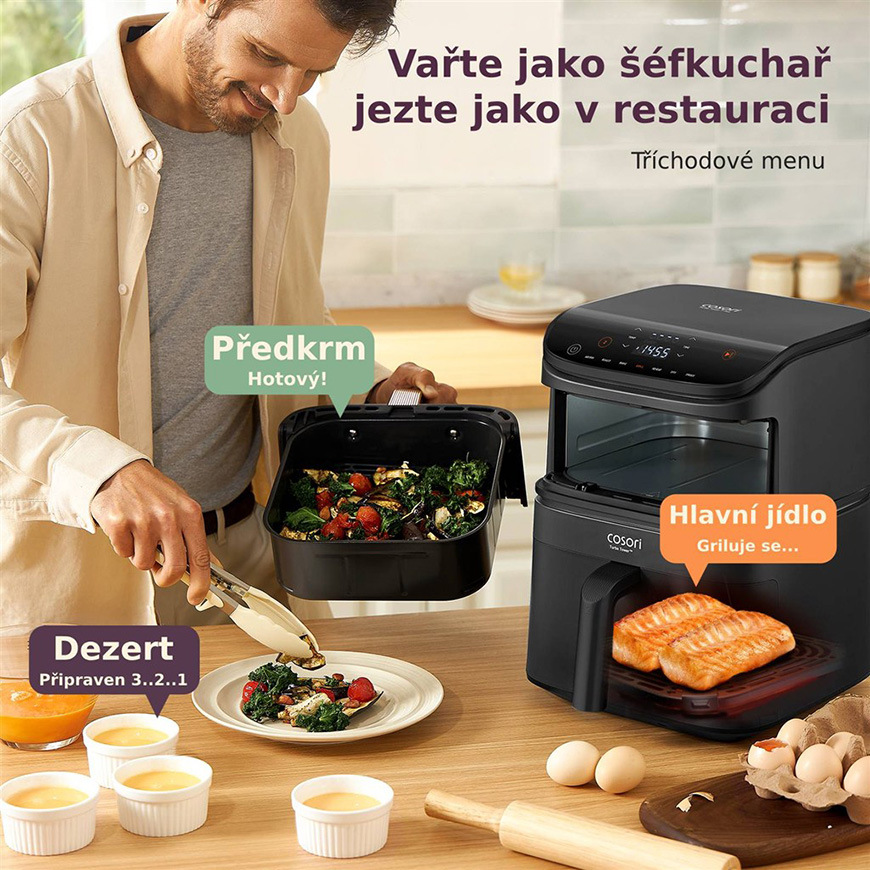 Fritéza horkovzdušná COSORI Turbo Tower 10,8 l černá Fritéza horkovzdušná Cosori Turbo Tower, 10,8 l