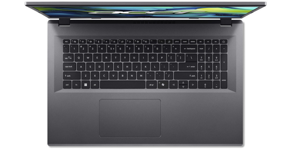 Notebook Acer Aspire Go 17 (AG17-31P-39BB) šedý Intel Core 3, 8 GB RAM a 512GB SSD zajistí svižný chod při práci, studiu i běžném používání.
