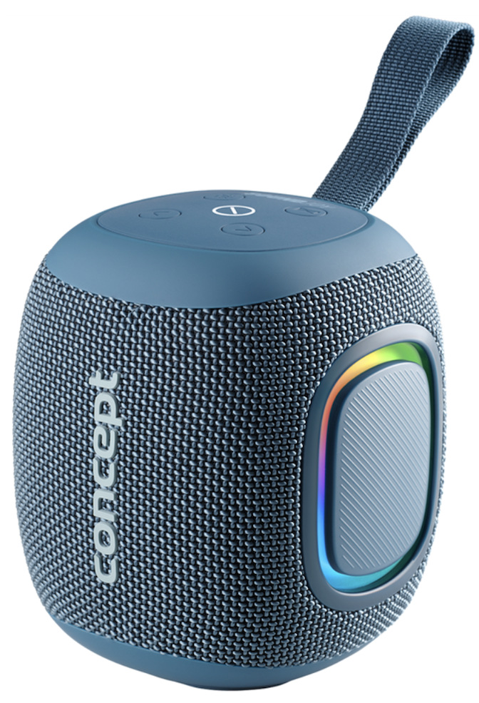 Modrý přenosný reproduktor Concept SoundJoy BR5012 s LED osvětlením a poutkem