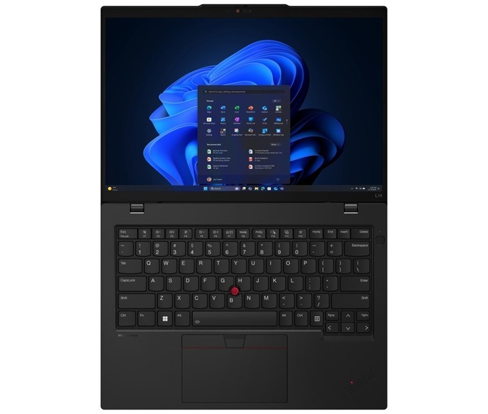 Notebook Lenovo ThinkPad L14 Gen 6 černý Detail obrázku plně otevřeného notebooku.