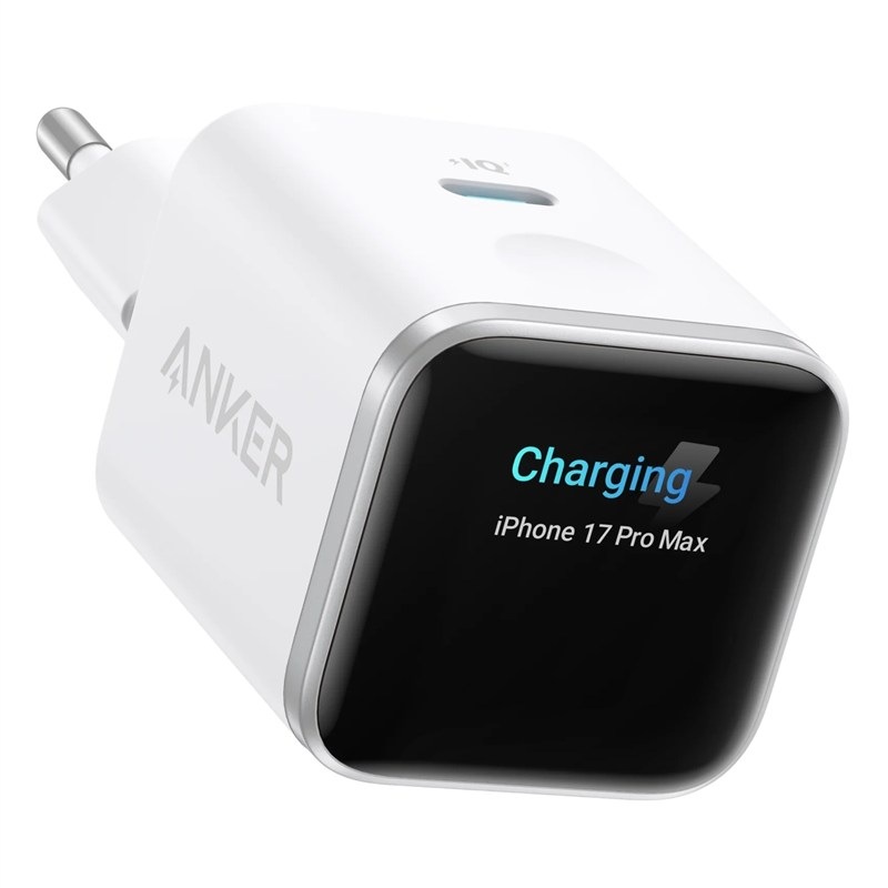 Nabíječka do sítě Anker Nano 45 W, v bílém provedení.