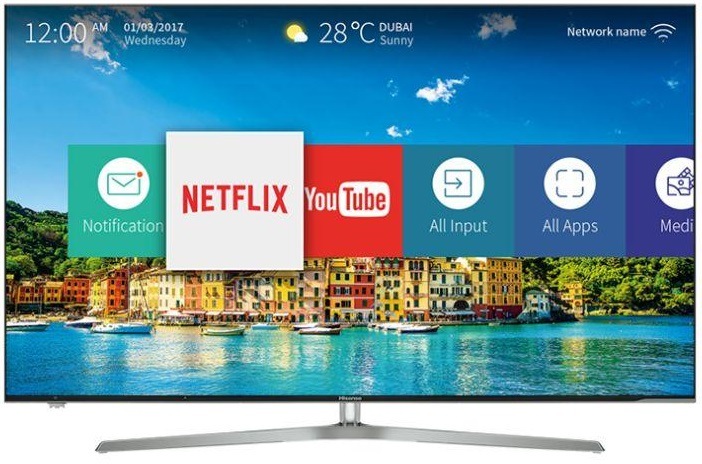 Televize Hisense H55U7A černá/stříbrná