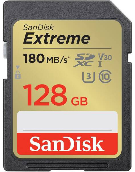 Paměťová karta SANDISK SDXC Extreme 128GB UHS-I U3 (180R/90W)