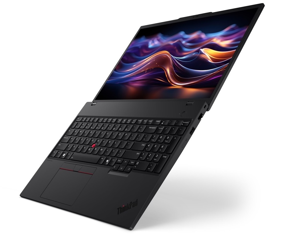 Notebook Lenovo ThinkPad P16s Gen 4 černý Notebook Lenovo ThinkPad P16s Gen 4 otevřený na 180 °zboku