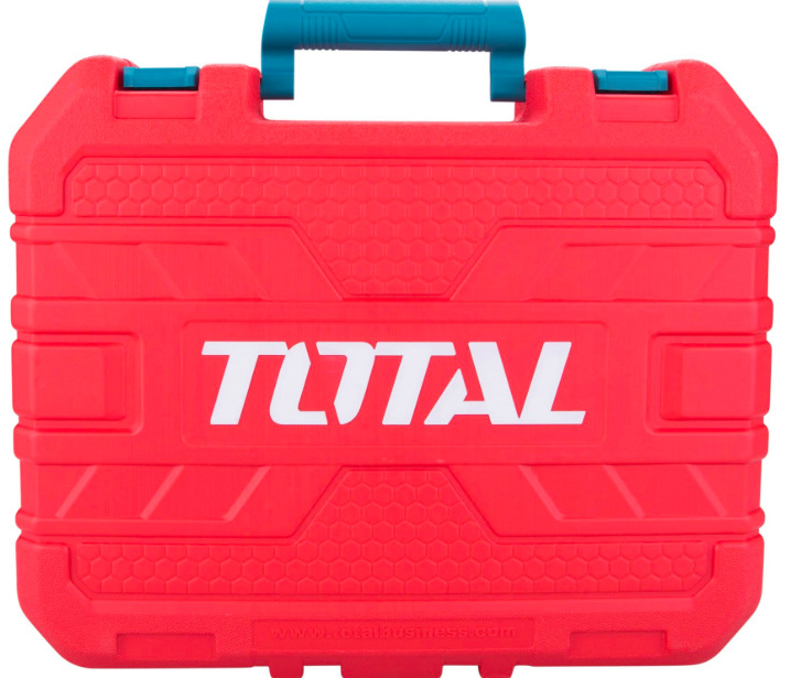 Sada nářadí Total tools THKITH1601 (16 ks) Pevný červený kufr z tvrzeného PVC s madlem pro přenášení Total Tools THKITH1601