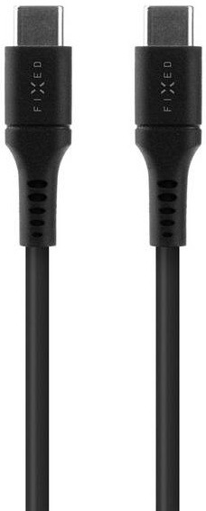 Kabel FIXED Liquid silicone USB-C/USB-C s podporou PD, 60W, 1,2m černý