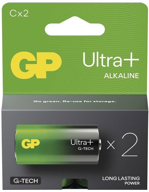 Baterie alkalická GP Ultra Plus C (LR14), 2 ks