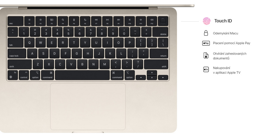 Notebook Apple MacBook Air 13" M2 8× CPU 8× GPU, 16 GB, 256 GB - temně inkoustový CZ