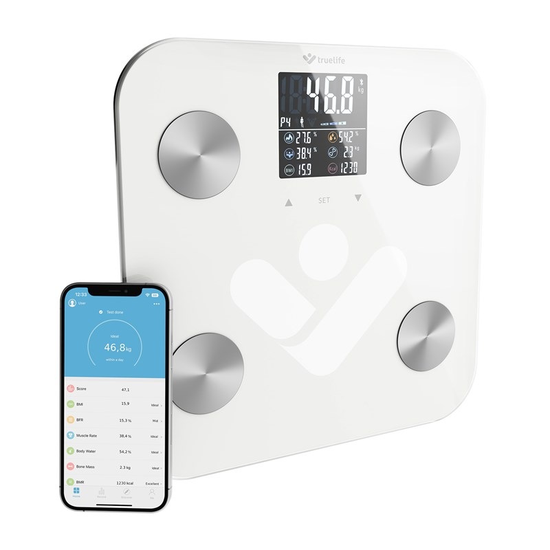 Osobní váha TrueLife FitShape S6 BT bílá/sklo